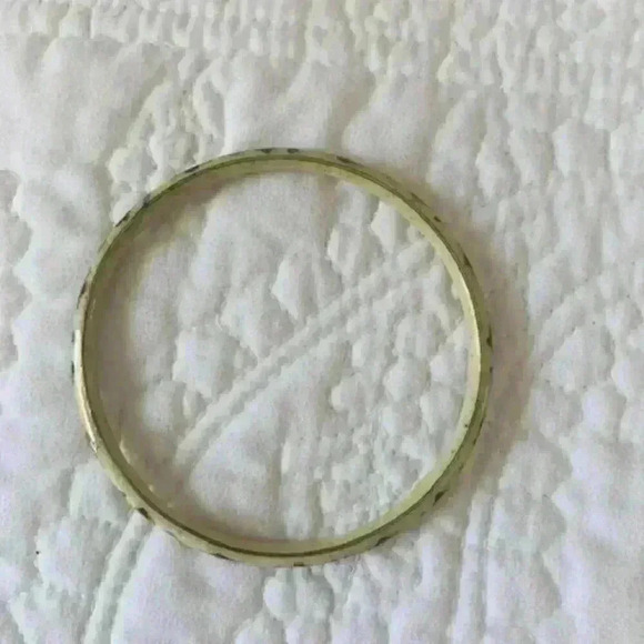 Vintage Asian Yellow Enamel w/Blue Red Gold Floral Cloisonné Bangle Bracelet - Picture 3 of 3